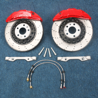 Les 6 calibres rouges automatiques 9N de frein de pot avec 380x36mm ont foré le disque cannelé pour Audi Brake Calipers