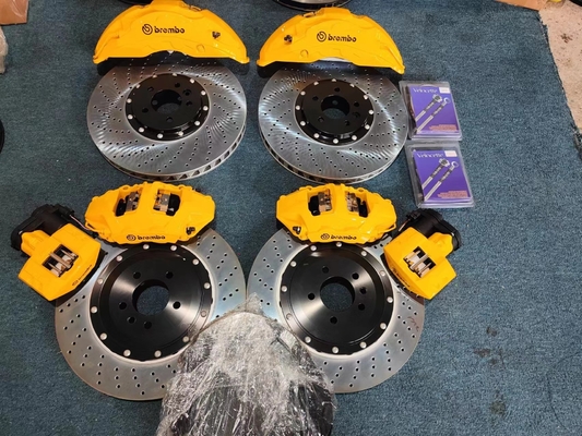 Étrier de frein de voiture jaune du kit 10pot de frein de voiture de 420x36mm adapté pour Audi Rsq3/Akebono